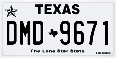TX license plate DMD9671