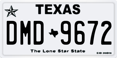 TX license plate DMD9672
