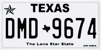TX license plate DMD9674