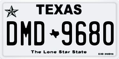 TX license plate DMD9680
