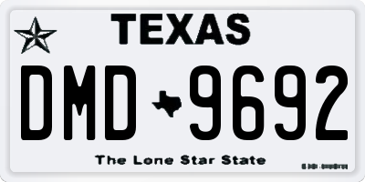 TX license plate DMD9692