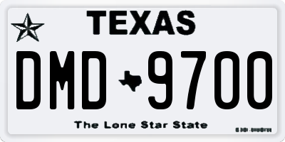 TX license plate DMD9700