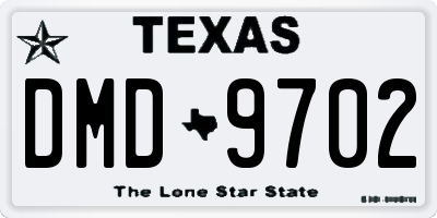 TX license plate DMD9702