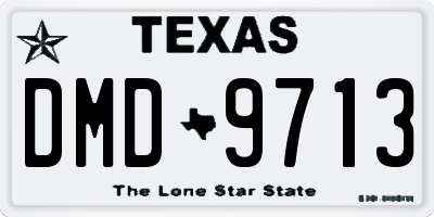 TX license plate DMD9713