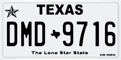 TX license plate DMD9716