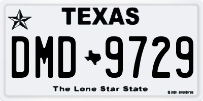 TX license plate DMD9729
