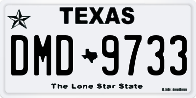 TX license plate DMD9733