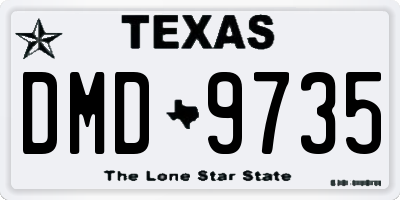 TX license plate DMD9735