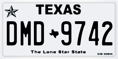 TX license plate DMD9742