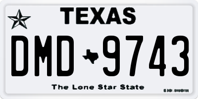 TX license plate DMD9743