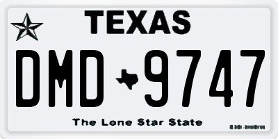 TX license plate DMD9747