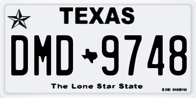 TX license plate DMD9748