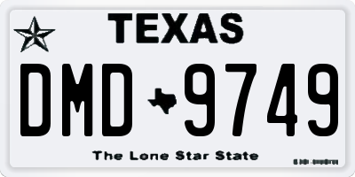 TX license plate DMD9749