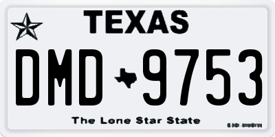 TX license plate DMD9753