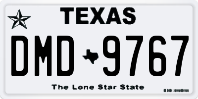 TX license plate DMD9767