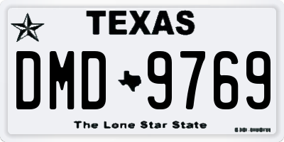 TX license plate DMD9769