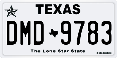 TX license plate DMD9783