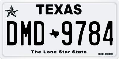 TX license plate DMD9784