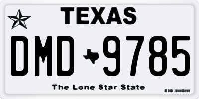 TX license plate DMD9785
