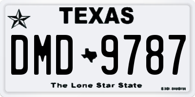 TX license plate DMD9787