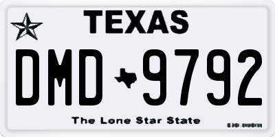TX license plate DMD9792