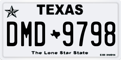 TX license plate DMD9798