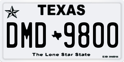 TX license plate DMD9800