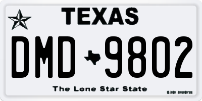 TX license plate DMD9802