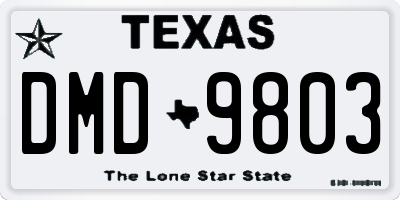TX license plate DMD9803
