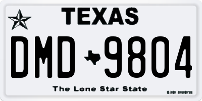 TX license plate DMD9804