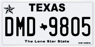 TX license plate DMD9805