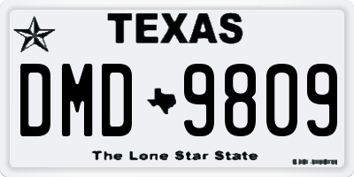 TX license plate DMD9809
