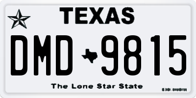 TX license plate DMD9815
