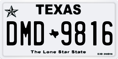 TX license plate DMD9816