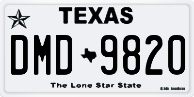 TX license plate DMD9820