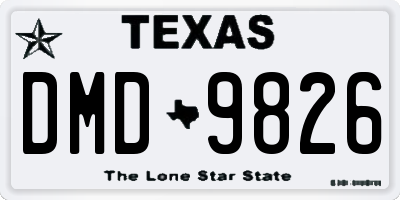 TX license plate DMD9826