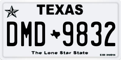 TX license plate DMD9832