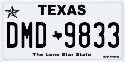 TX license plate DMD9833