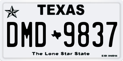 TX license plate DMD9837