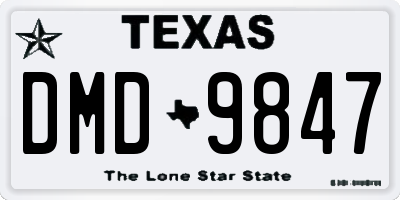 TX license plate DMD9847