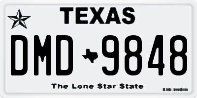 TX license plate DMD9848