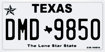 TX license plate DMD9850