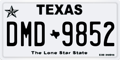 TX license plate DMD9852