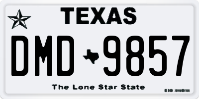 TX license plate DMD9857