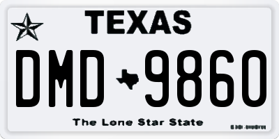 TX license plate DMD9860
