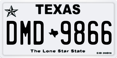 TX license plate DMD9866