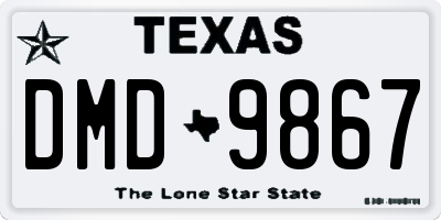 TX license plate DMD9867
