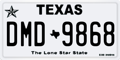 TX license plate DMD9868