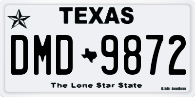 TX license plate DMD9872