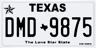 TX license plate DMD9875